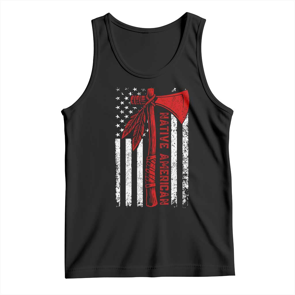 Native American Tomahawk Vintage USA Flag Tribal Tradition Tank Top TS11 Black Print Your Wear