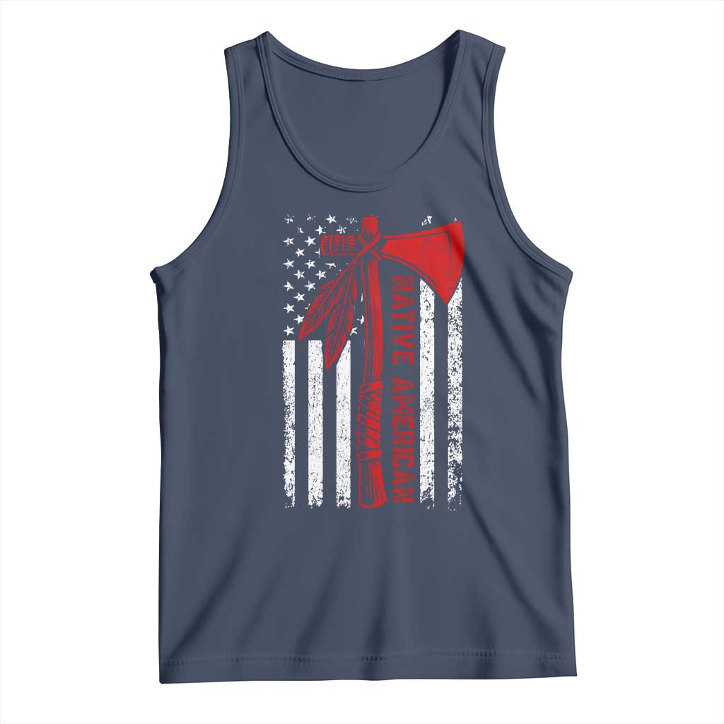 Native American Tomahawk Vintage USA Flag Tribal Tradition Tank Top TS11 Navy Print Your Wear