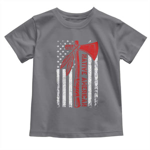 Native American Tomahawk Vintage USA Flag Tribal Tradition Toddler T Shirt TS11 Charcoal Print Your Wear