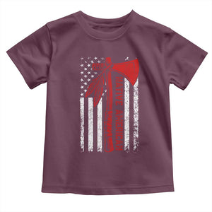 Native American Tomahawk Vintage USA Flag Tribal Tradition Toddler T Shirt TS11 Maroon Print Your Wear