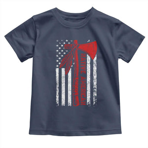 Native American Tomahawk Vintage USA Flag Tribal Tradition Toddler T Shirt TS11 Navy Print Your Wear