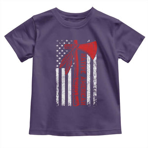 Native American Tomahawk Vintage USA Flag Tribal Tradition Toddler T Shirt TS11 Purple Print Your Wear