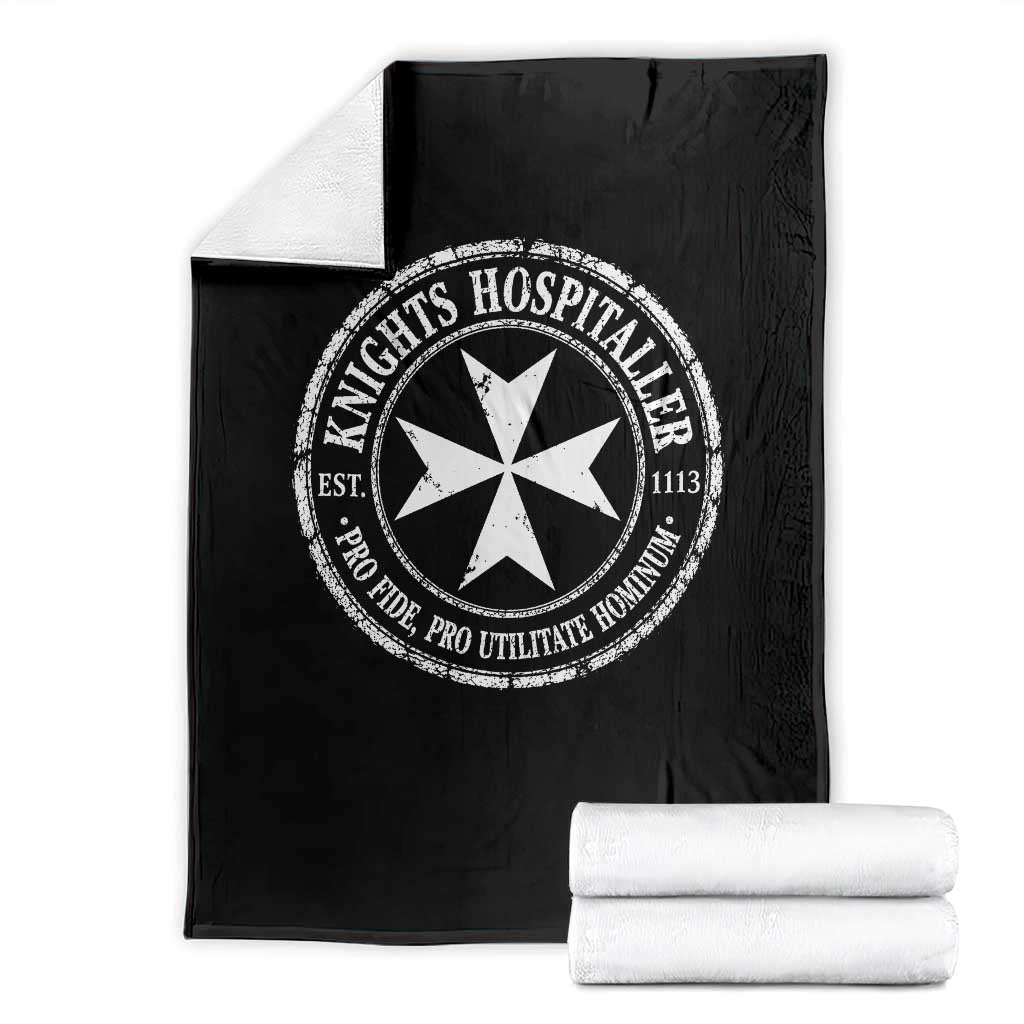 Knights Hospitaller Throw Blanket Pro Fide Pro Utilitate Hominum est 1113 Maltese Catholic Christian TS11 Black Print Your Wear