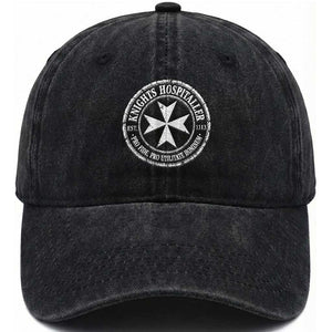 Knights Hospitaller Washed Cotton Baseball Cap Pro Fide Pro Utilitate Hominum est 1113 Maltese Catholic Christian