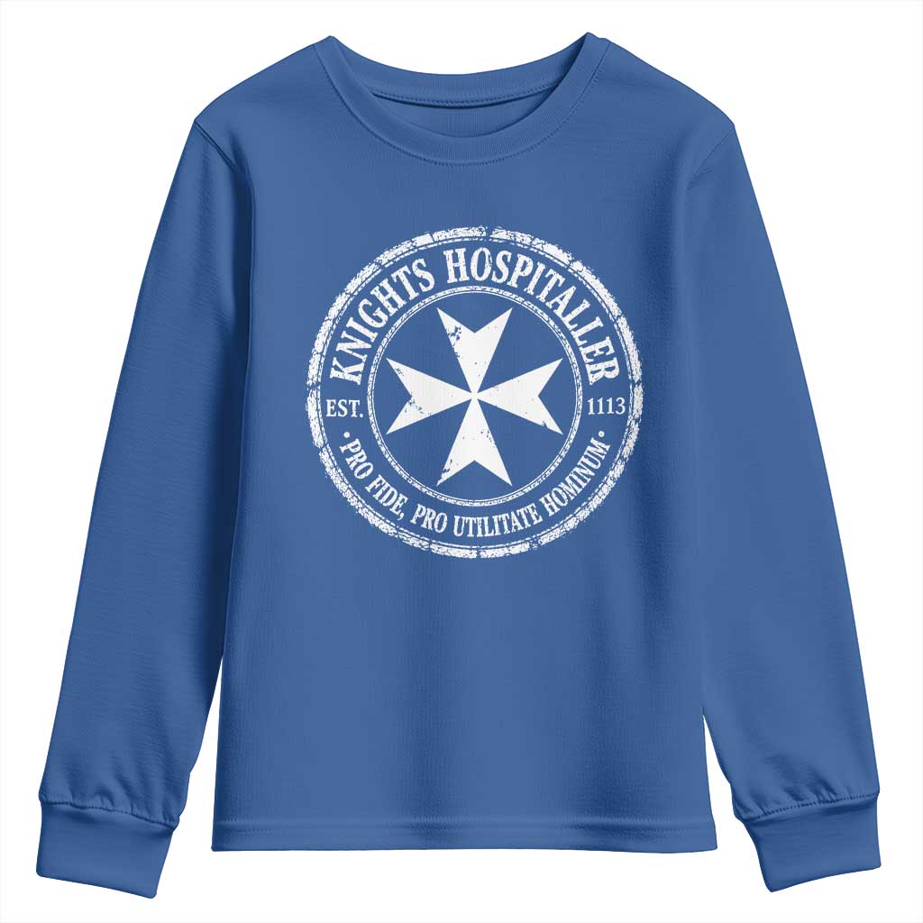 Knights Hospitaller Youth Sweatshirt Pro Fide Pro Utilitate Hominum est 1113 Maltese Catholic Christian