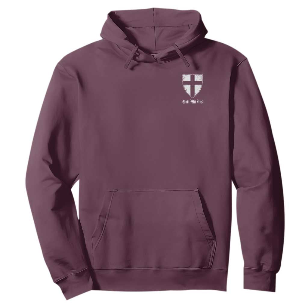 Teutonic Order Flag Cross Gott Mit Uns Hoodie Knight Insignia Arms Shield TS11 Maroon Print Your Wear