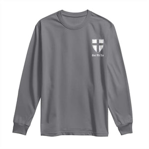 Teutonic Order Flag Cross Gott Mit Uns Long Sleeve Shirt Knight Insignia Arms Shield TS11 Charcoal Print Your Wear