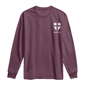 Teutonic Order Flag Cross Gott Mit Uns Long Sleeve Shirt Knight Insignia Arms Shield TS11 Maroon Print Your Wear