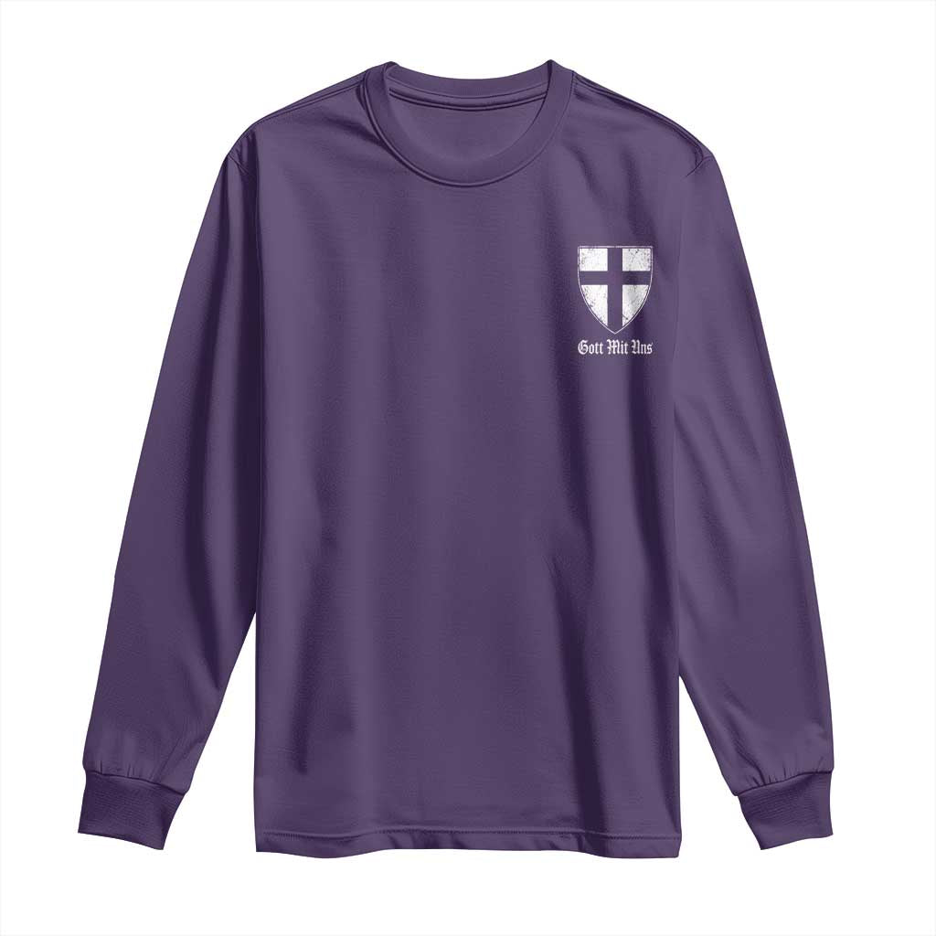 Teutonic Order Flag Cross Gott Mit Uns Long Sleeve Shirt Knight Insignia Arms Shield TS11 Purple Print Your Wear