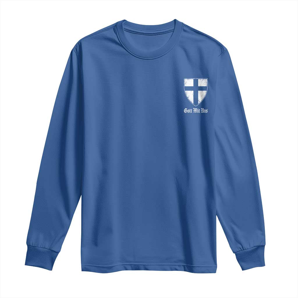 Teutonic Order Flag Cross Gott Mit Uns Long Sleeve Shirt Knight Insignia Arms Shield TS11 Royal Blue Print Your Wear