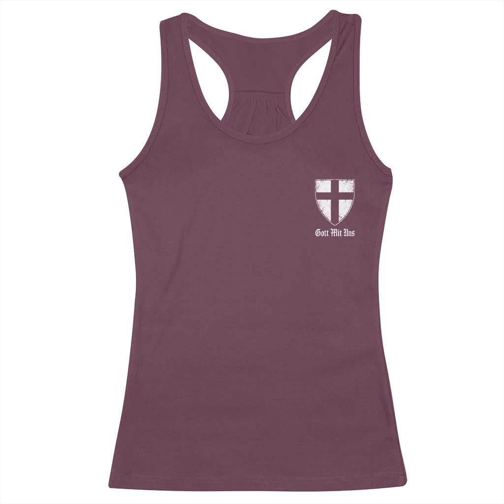 Teutonic Order Flag Cross Gott Mit Uns Racerback Tank Top Knight Insignia Arms Shield TS11 Maroon Print Your Wear