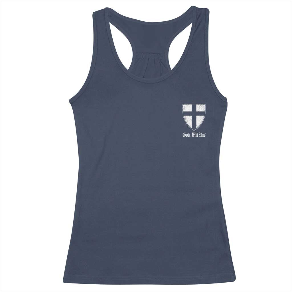 Teutonic Order Flag Cross Gott Mit Uns Racerback Tank Top Knight Insignia Arms Shield TS11 Navy Print Your Wear