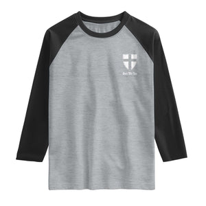 Teutonic Order Flag Cross Gott Mit Uns Raglan Shirt Knight Insignia Arms Shield TS11 Heather Gray Black Print Your Wear
