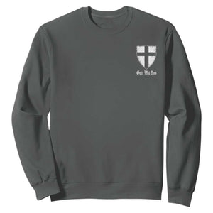 Teutonic Order Flag Cross Gott Mit Uns Sweatshirt Knight Insignia Arms Shield TS11 Dark Heather Print Your Wear