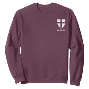 Teutonic Order Flag Cross Gott Mit Uns Sweatshirt Knight Insignia Arms Shield TS11 Maroon Print Your Wear
