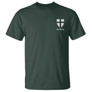 Teutonic Order Flag Cross Gott Mit Uns T Shirt Knight Insignia Arms Shield TS11 Dark Forest Green Print Your Wear