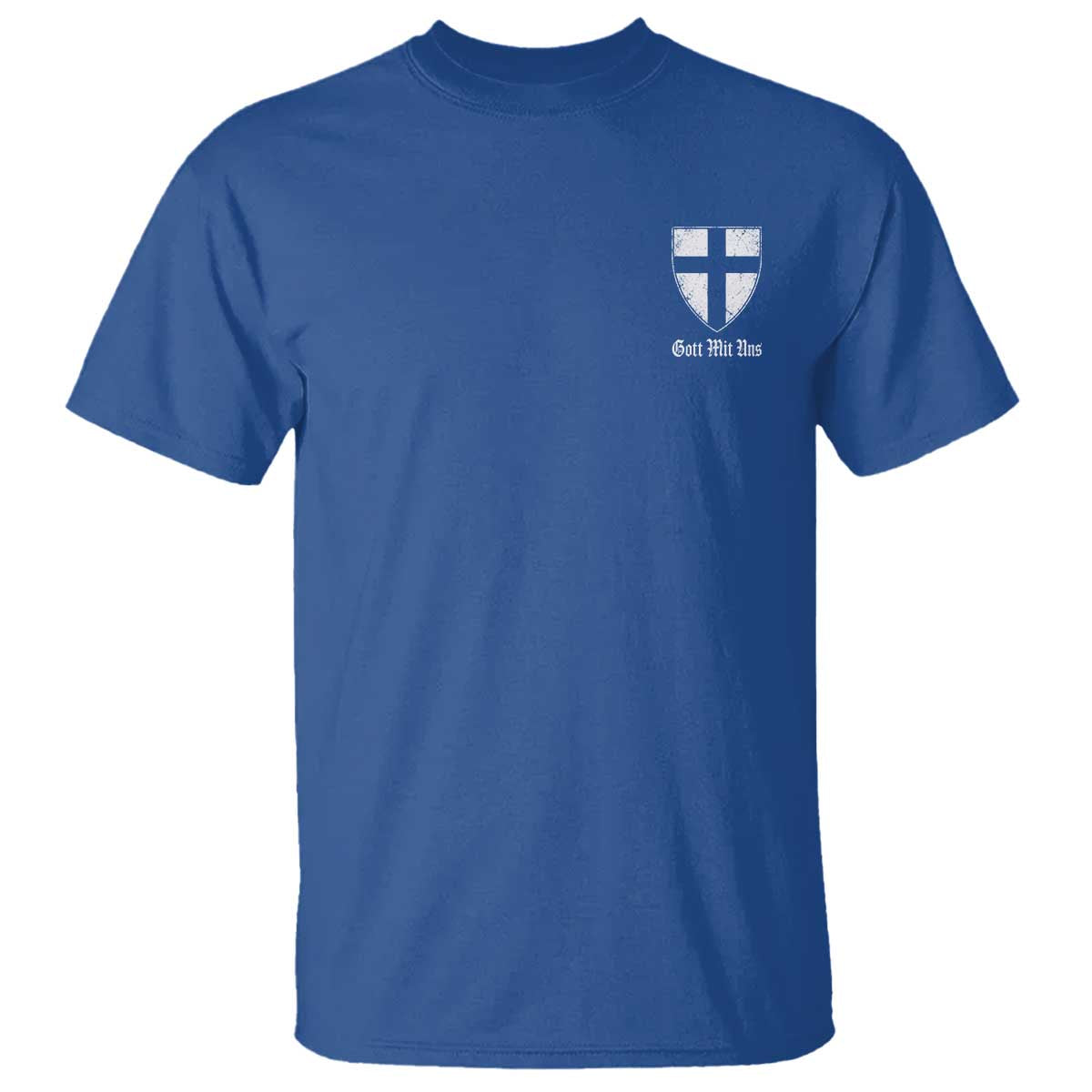 Teutonic Order Flag Cross Gott Mit Uns T Shirt Knight Insignia Arms Shield TS11 Royal Blue Print Your Wear