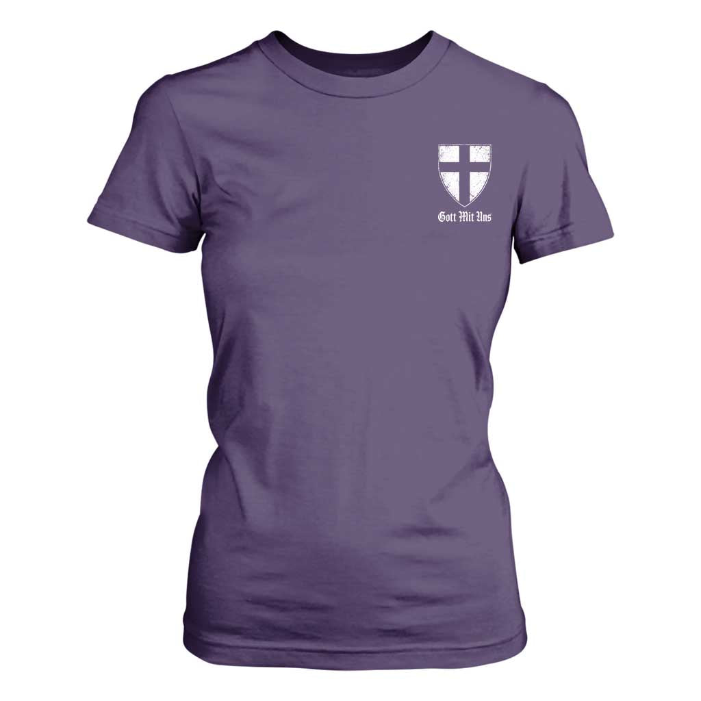 Teutonic Order Flag Cross Gott Mit Uns T Shirt For Women Knight Insignia Arms Shield TS11 Purple Print Your Wear