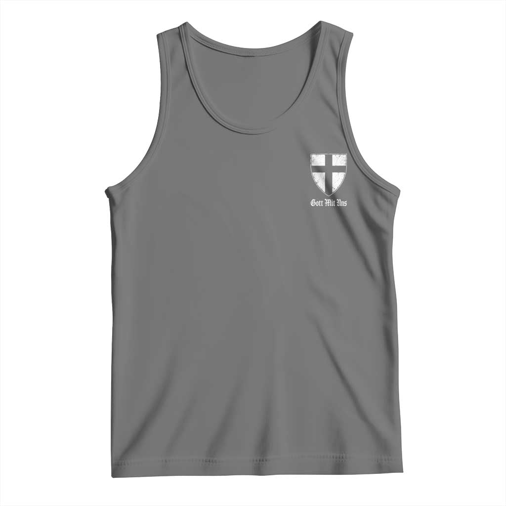 Teutonic Order Flag Cross Gott Mit Uns Tank Top Knight Insignia Arms Shield TS11 Black Heather Print Your Wear