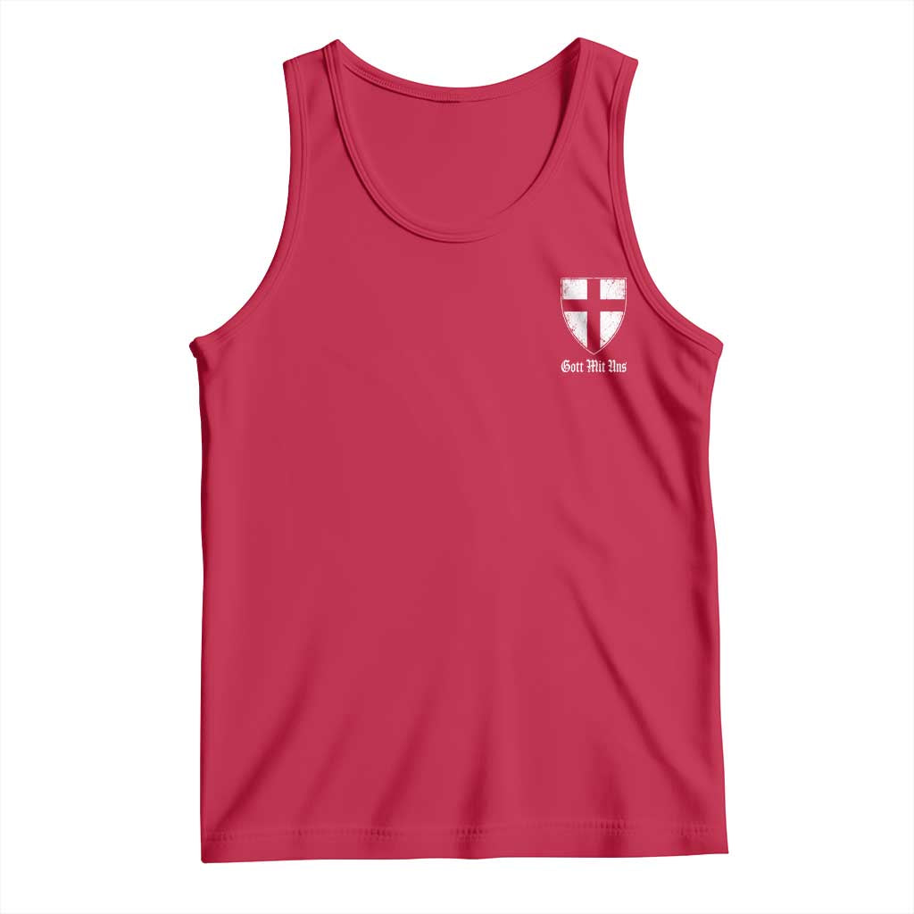Teutonic Order Flag Cross Gott Mit Uns Tank Top Knight Insignia Arms Shield TS11 Red Print Your Wear