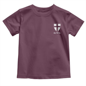 Teutonic Order Flag Cross Gott Mit Uns Toddler T Shirt Knight Insignia Arms Shield TS11 Maroon Print Your Wear