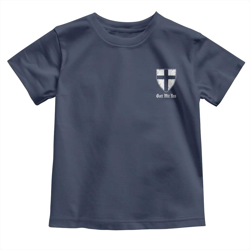 Teutonic Order Flag Cross Gott Mit Uns Toddler T Shirt Knight Insignia Arms Shield TS11 Navy Print Your Wear