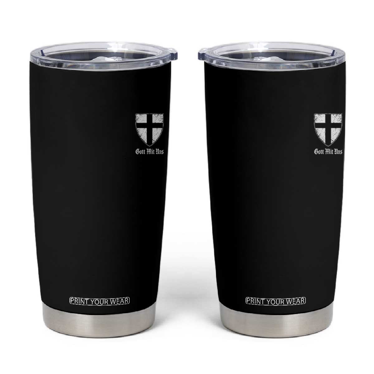 Teutonic Order Flag Cross Gott Mit Uns Tumbler Cup Knight Insignia Arms Shield TS11 Black Print Your Wear