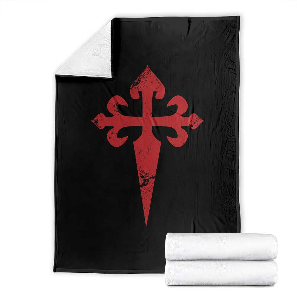 Vintage Cross of St James Order of Santiago Throw Blanket TS11 Black Print Your Wear