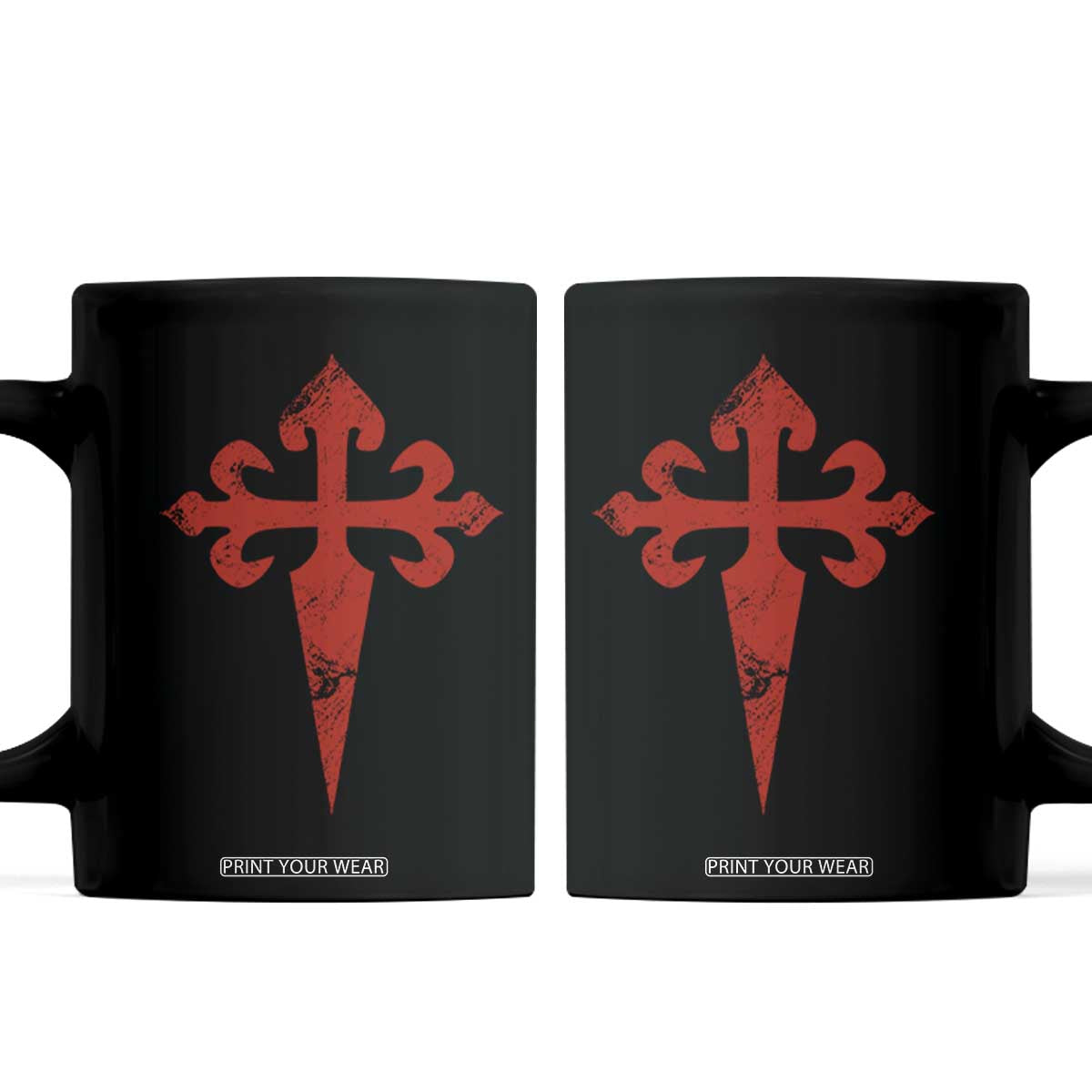 Vintage Cross of St James Order of Santiago Coffee Mug TS11 Black Print Your Wear