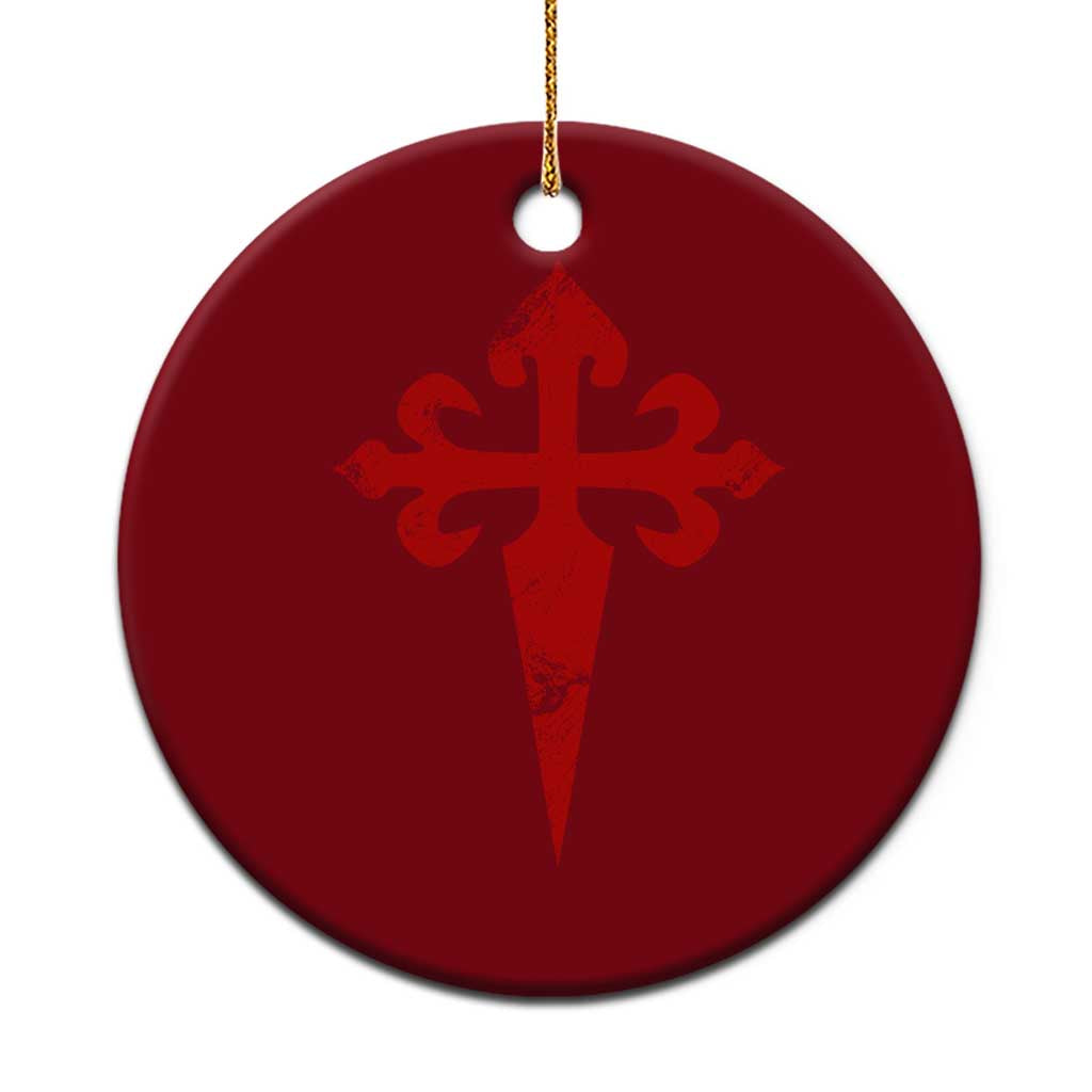 Vintage Cross of St James Order of Santiago Ceramic Ornament TS11 1pc Red Print Your Wear