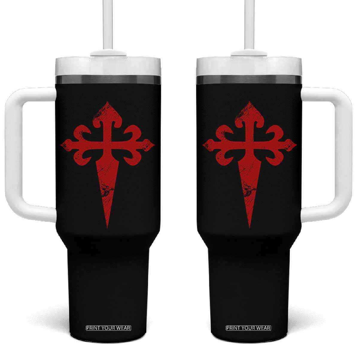 Vintage Cross of St James Order of Santiago Tumbler With Handle