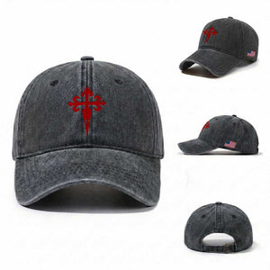 Vintage Cross of St James Order of Santiago Washed Cotton Baseball Cap