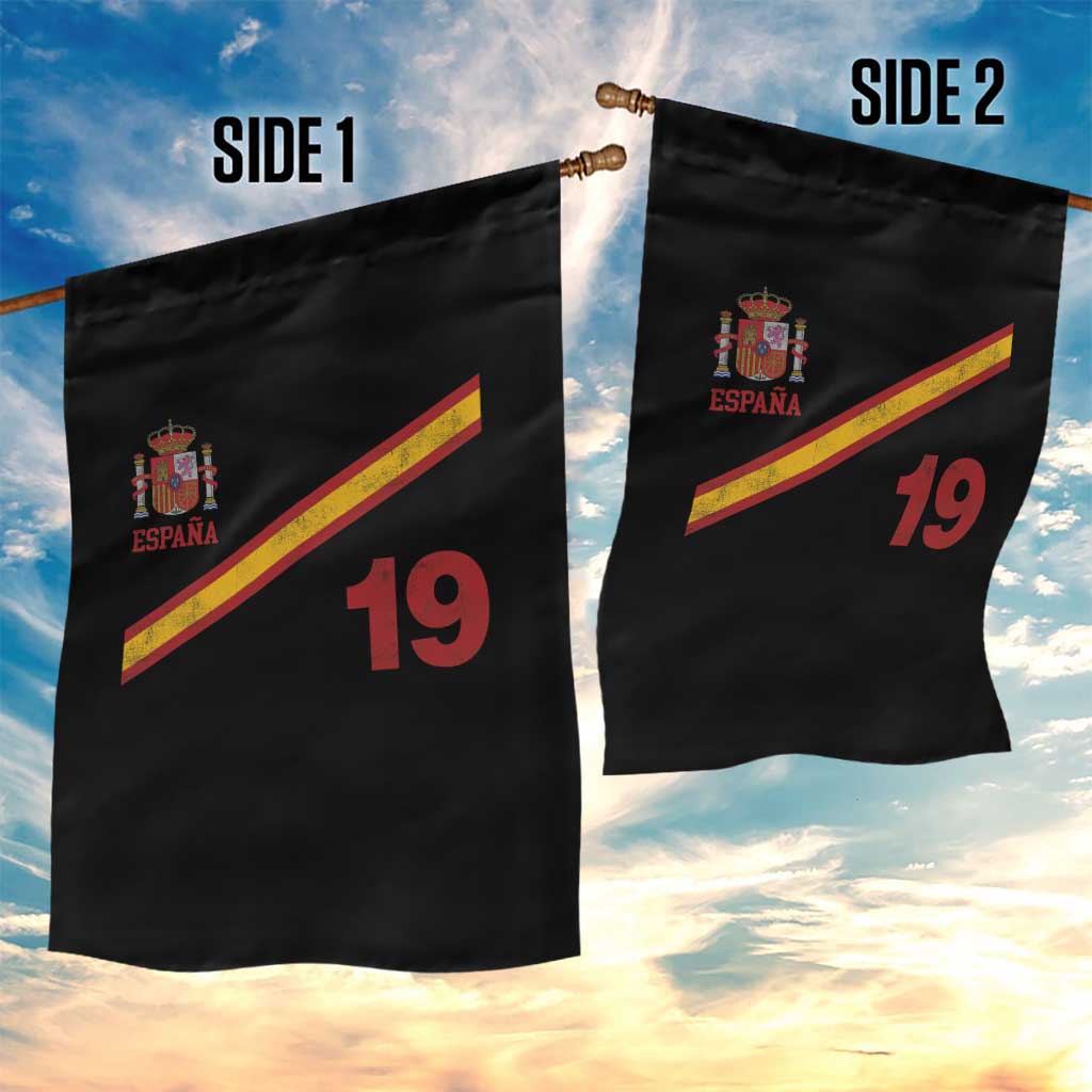 Espana Spain Football Garden Flag Spanish Flag Stripes Number 19 Athletic Soccer National Pride