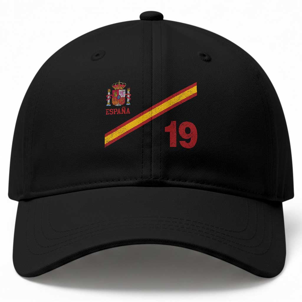 Espana Spain Football Baseball Cap Spanish Flag Stripes Number 19 Athletic Soccer National Pride TS11 Print Your Wear