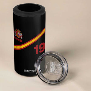 Espana Spain Football 4 in 1 Can Cooler Tumbler Spanish Flag Stripes Number 19 Athletic Soccer National Pride