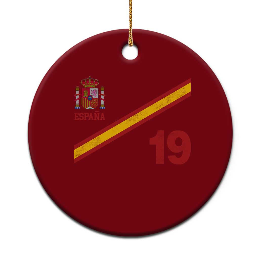 Espana Spain Football Ceramic Ornament Spanish Flag Stripes Number 19 Athletic Soccer National Pride
