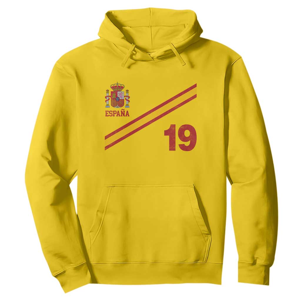 Espana Spain Football Hoodie Spanish Flag Stripes Number 19 Athletic Soccer National Pride