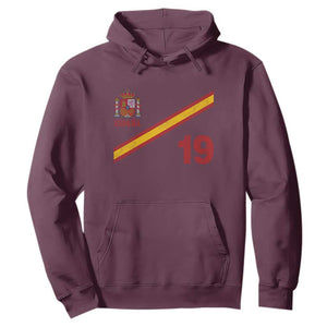 Espana Spain Football Hoodie Spanish Flag Stripes Number 19 Athletic Soccer National Pride