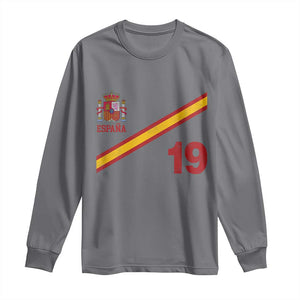 Espana Spain Football Long Sleeve Shirt Spanish Flag Stripes Number 19 Athletic Soccer National Pride