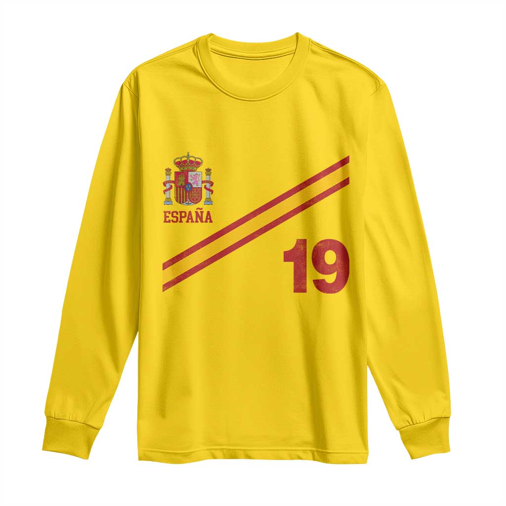 Espana Spain Football Long Sleeve Shirt Spanish Flag Stripes Number 19 Athletic Soccer National Pride