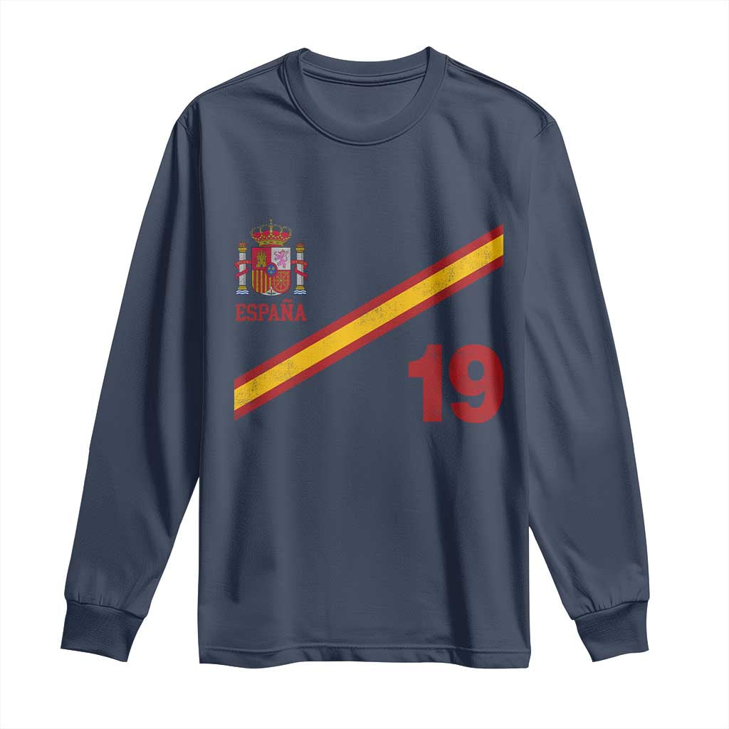 Espana Spain Football Long Sleeve Shirt Spanish Flag Stripes Number 19 Athletic Soccer National Pride