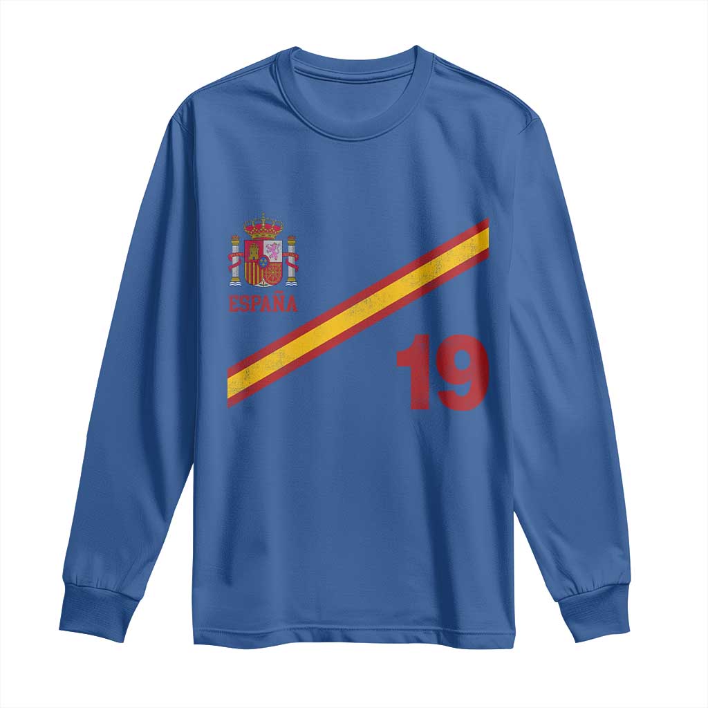 Espana Spain Football Long Sleeve Shirt Spanish Flag Stripes Number 19 Athletic Soccer National Pride