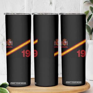 Espana Spain Football Skinny Tumbler Spanish Flag Stripes Number 19 Athletic Soccer National Pride