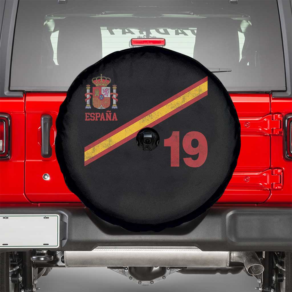 Espana Spain Football Spare Tire Cover Spanish Flag Stripes Number 19 Athletic Soccer National Pride