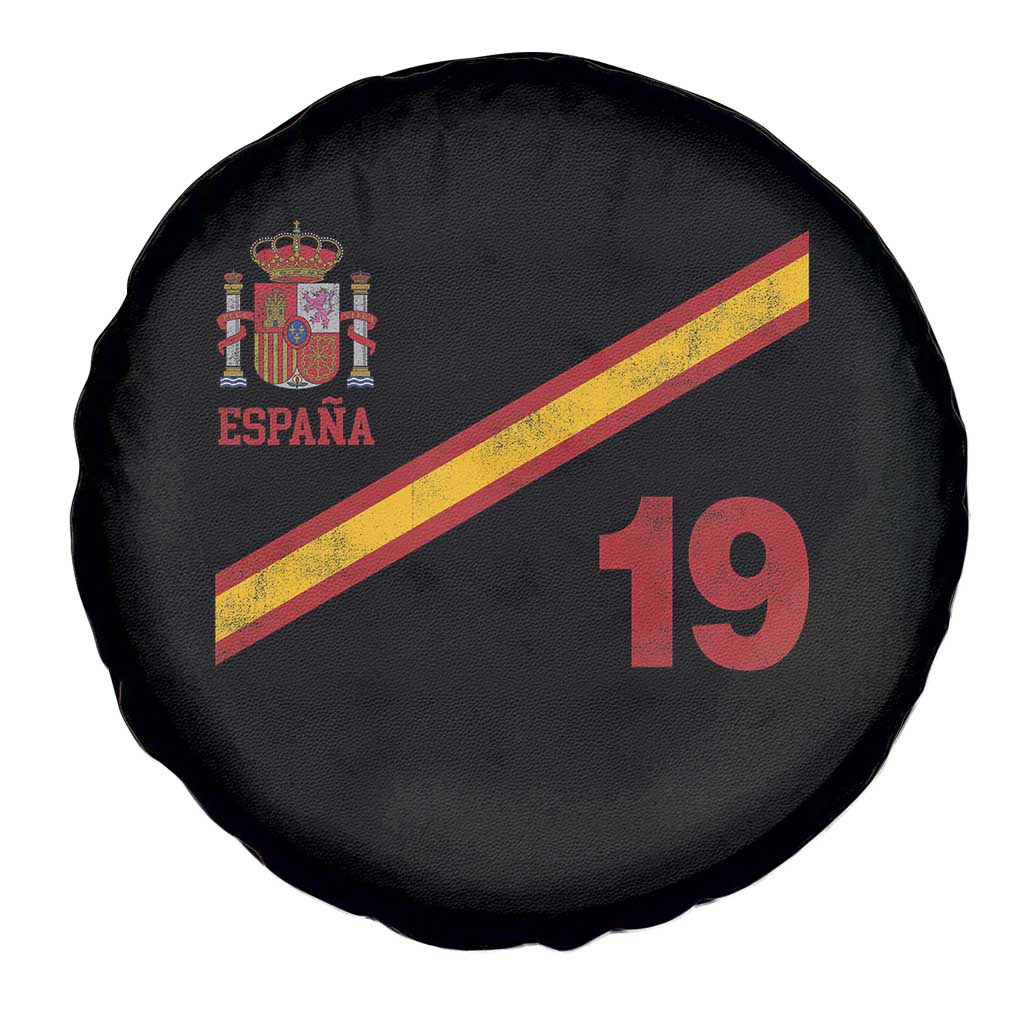 Espana Spain Football Spare Tire Cover Spanish Flag Stripes Number 19 Athletic Soccer National Pride