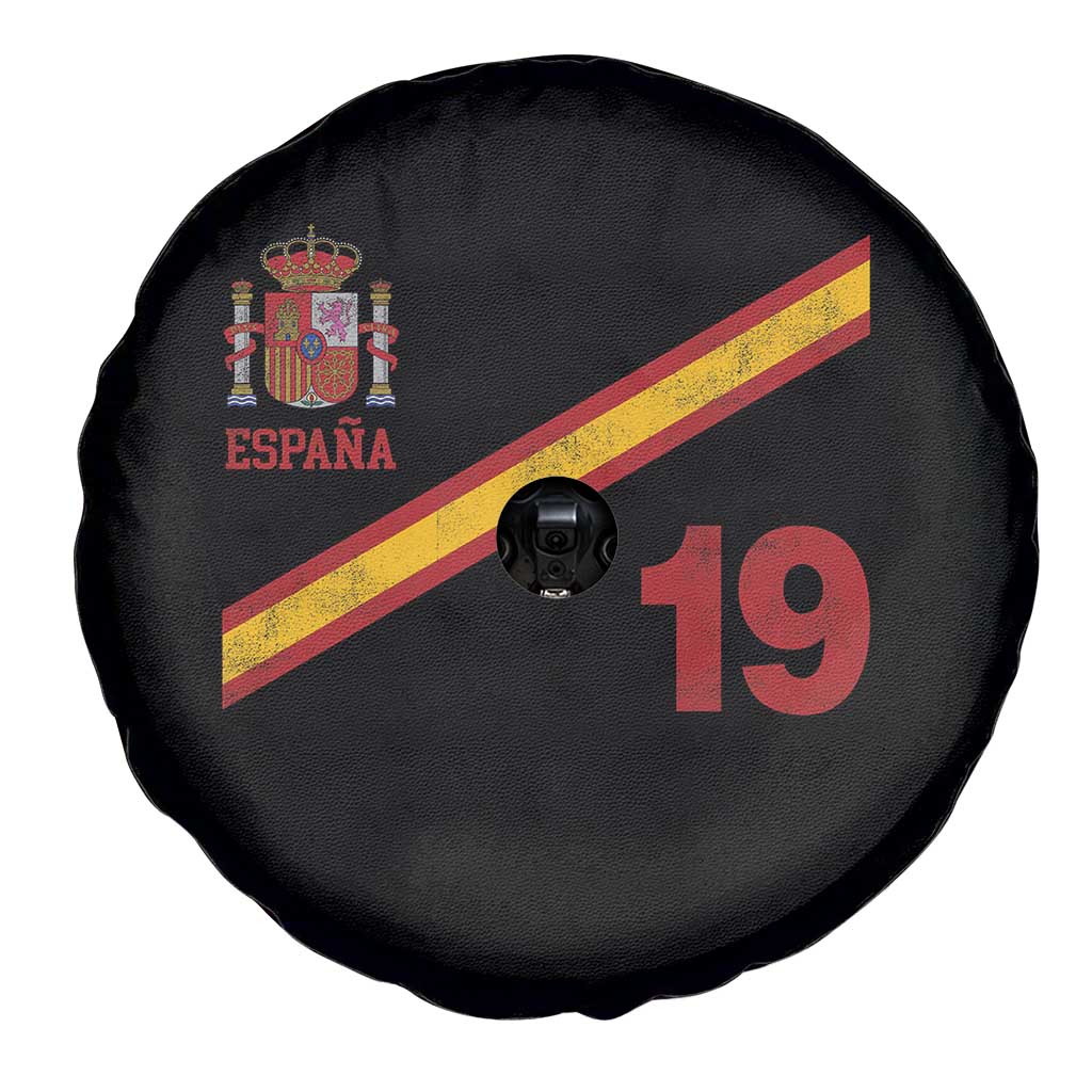 Espana Spain Football Spare Tire Cover Spanish Flag Stripes Number 19 Athletic Soccer National Pride