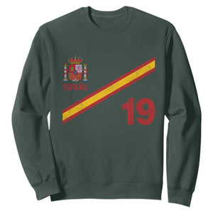 Espana Spain Football Sweatshirt Spanish Flag Stripes Number 19 Athletic Soccer National Pride