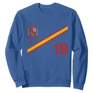 Espana Spain Football Sweatshirt Spanish Flag Stripes Number 19 Athletic Soccer National Pride