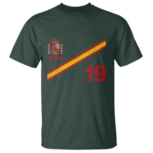 Espana Spain Football T Shirt Spanish Flag Stripes Number 19 Athletic Soccer National Pride