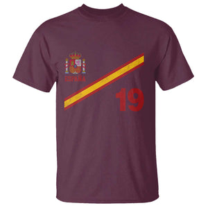 Espana Spain Football T Shirt Spanish Flag Stripes Number 19 Athletic Soccer National Pride
